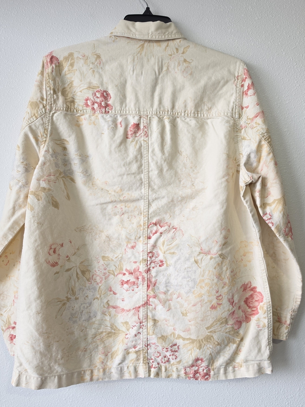 90's Vintage Lauren Ralph Lauren Lenin/Cotton Cream Jacket Floral Print Size M - Picture 7 of 12